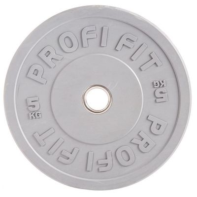 Диск для штанги каучуковый, серый, PROFI-FIT D51 5 кг