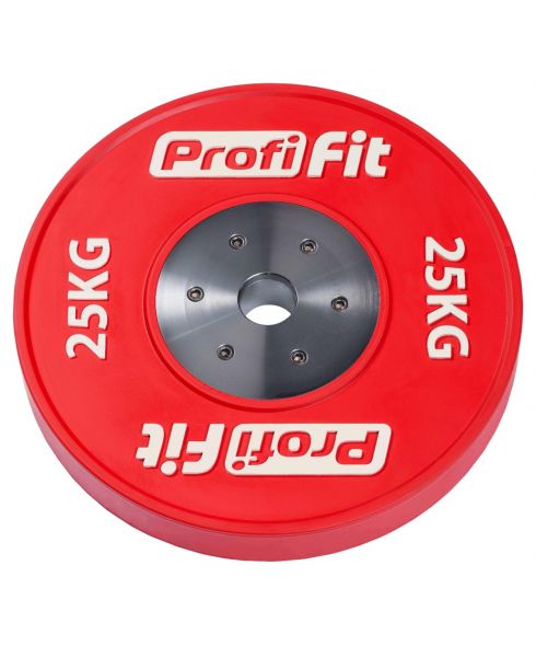 Диск профессиональный обрезиненный (цветной) D51 мм PROFI-FIT 25 кг