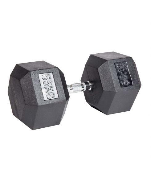 Гантель гексагональная обрезиненная PROFI-FIT 55 кг