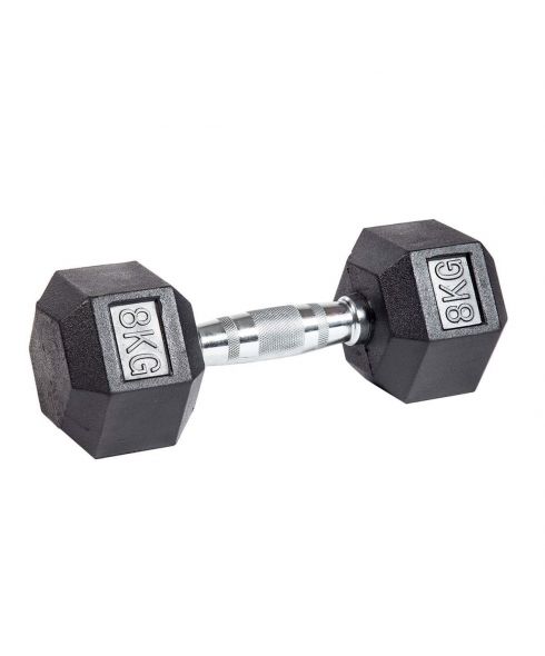 Гантель гексагональная обрезиненная PROFI-FIT 8 кг