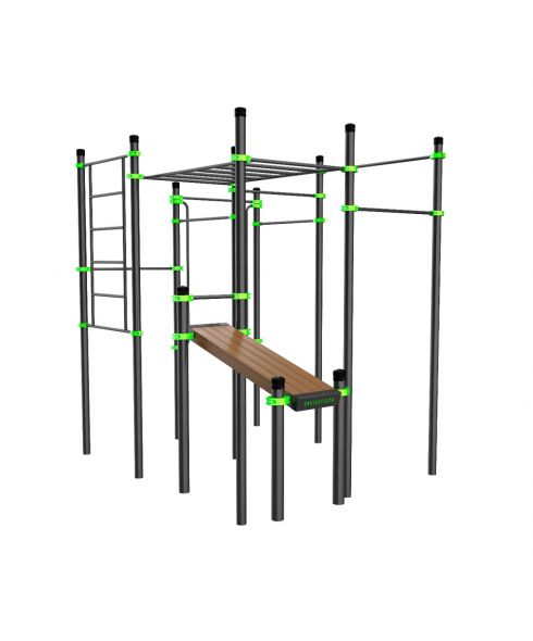 W226 Воркаут (поручни, 7 перекладин, рукоход клас., шведская стенка, наклонная скамья) ZAVODSPORTA