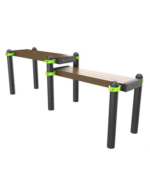 W352 GTO Скамья гимнастическая горизонтальная разноуровневая (двойная) ZAVODSPORTA